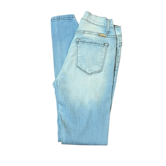 KanCan 25 Light Bleached Denim Skinny Jeans Distressed Button Fly Classic - Picture 2 of 8